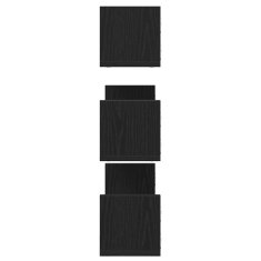 Vidaxl Stenska polica 3 kosi črna hrast 58x18x18 cm iverna plošča