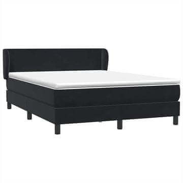 Vidaxl Box spring postelja z vzmetnico črna 160x210 cm žamet