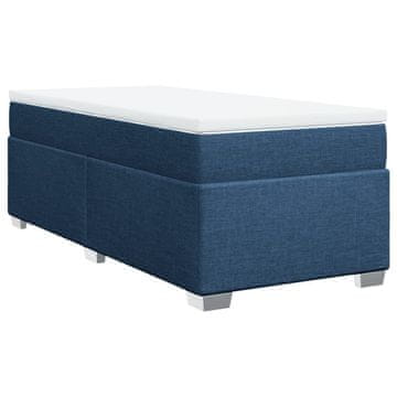 Vidaxl Box spring postelja z vzmetnico modra 80x200 cm blago