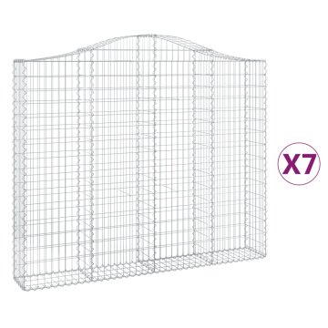 Vidaxl Obokane gabion košare 7 kosov 200x30x160/180cm pocinkano železo