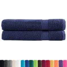 Vidaxl Premium brisače za savno SOLUND 2 kosa modra 80x200 cm 600 g/m2