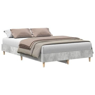 Vidaxl Posteljni okvir brez vzmetnice betonsko siv 135x190 cm