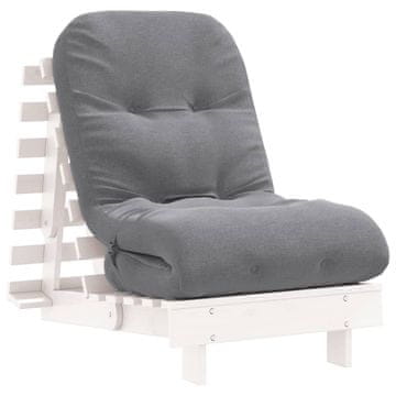 Vidaxl Futon z ležiščem bela 60x206x11 cm trdna borovina