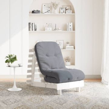Vidaxl vidaXL Futon kavč z ležiščem in vzmetnico bel 60x206x11 cm