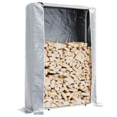 Vidaxl Stojalo za drva z dežnim pokrovom 100x25x150 cm Pocinkano jeklo