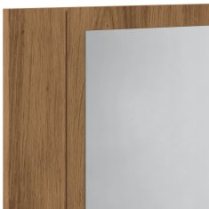Vidaxl LED kopalniška omarica z ogledalom artisan hrast 40x12x45 cm