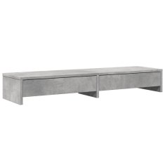 Vidaxl Stojalo za zaslon s predali betonsko siva 100x27x15 cm inž. les