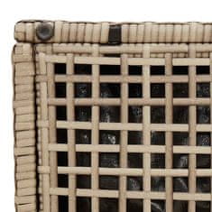 Vidaxl Vrtni stolčki z blazinami 2 kosa Bež 40x40x43 cm poli ratan