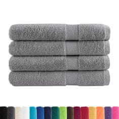 Vidaxl Premium brisače SOLUND 4 kosa siva 100x200 cm 600 g/m2