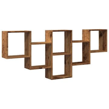 Vidaxl Stenska polica starinski les 159x18x66 cm inženirski les