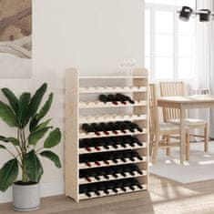 Vidaxl Stojalo za vino z zgornjo ploščo 72,5x25x111,5cm trdna borovina