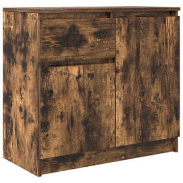 Vidaxl Komoda s predalom dimljeni hrast 71x35x65 cm inženirski les