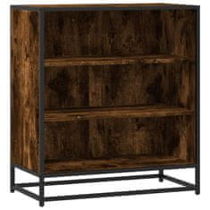 Vidaxl Komoda dimljeni hrast 68x35x76 cm inženirski les in kovina