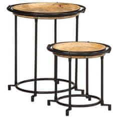 Vidaxl 2 kosa stranske mize Solid Wood Mango