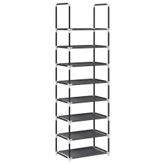 Vidaxl Shoe Rack 8-Tier Black 44x28x145 cm Netkana tkanina