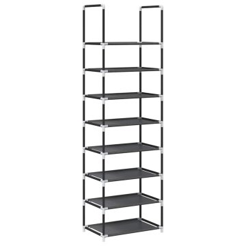 Vidaxl Shoe Rack 8-Tier Black 44x28x145 cm Netkana tkanina