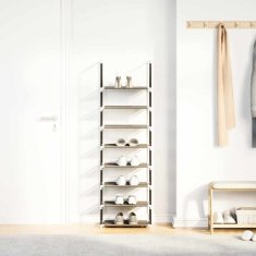Vidaxl Shoe Rack 8-Tier Black 44x28x145 cm Netkana tkanina