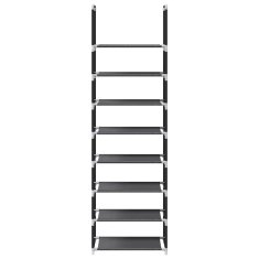 Vidaxl Shoe Rack 8-Tier Black 44x28x145 cm Netkana tkanina