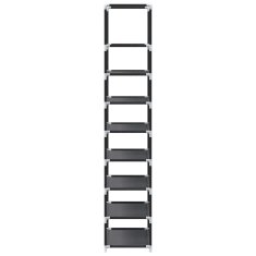 Vidaxl Shoe Rack 8-Tier Black 44x28x145 cm Netkana tkanina