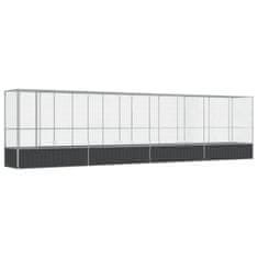 Vidaxl Voliera s podaljškom srebrna 834,5x107x212 cm jeklo