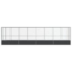 Vidaxl Voliera s podaljškom srebrna 834,5x107x212 cm jeklo