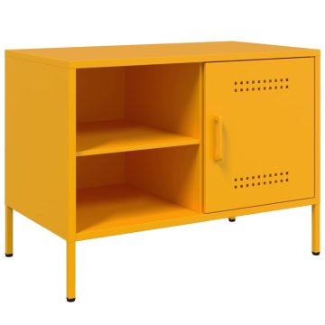 Vidaxl TV omarica gorčično rumena 68x39x50,5 cm jeklo