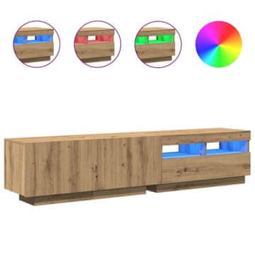 Vidaxl TV omarica z LED svetili Artisan Oak 180x35x40 cm