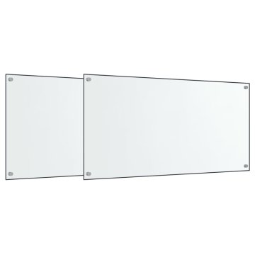 Vidaxl Kuhinjska zaščitna obloga 2 kosa 80x60 cm kaljeno steklo