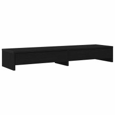 Vidaxl Stojalo za zaslon s predali črna hrast 100x27x15 cm inž. les
