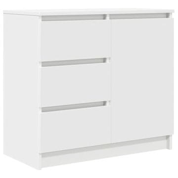 Vidaxl Komoda s predalom bela 71x35x65 cm inženirski les