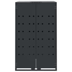 Vidaxl Lopa za smetnjak za 4 smetnjake antracitna 276x79x117 cm jeklo