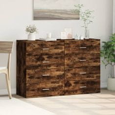 Vidaxl Komoda 2 kosa dimljeni hrast 60x39x80 cm inženirski les