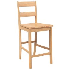 Vidaxl Bar Stools 2 kosa naravnega masivnega lesa gume