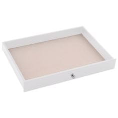 Vidaxl Škatla za nakit 10 plasti z držali za ure Bela 29x20,5x40,5 cm