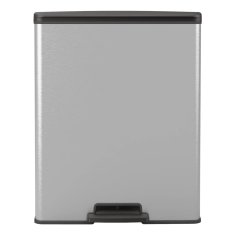 Vidaxl Smetnjak s pedalom Deco 65 L srebrn