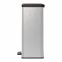 Vidaxl Smetnjak s pedalom Deco 65 L srebrn