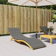 Vidaxl Blazina za ležalnik melanž temno siva 200x50x4 cm blago