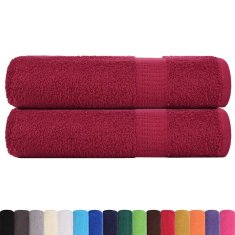 Vidaxl Kopalne brisače 2 kos bordo 100x150 cm 360 g/m² 100% bombaž