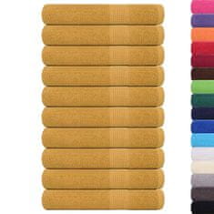 Vidaxl Brisače za savno 10 kos zlata 80x200 cm 360 g/m² 100% bombaž