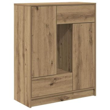 Vidaxl Komoda s predali in vrati, artisan hrast, 73x31x90 cm