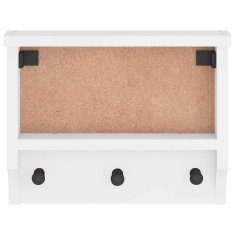 Vidaxl Stenski obešalnik za plašče SANDNES bela 45x12x35 cm les bor