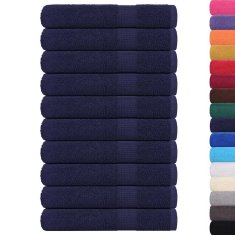Vidaxl Brisače 10 kos modra 100x200 cm 360 g/m² 100% bombaž