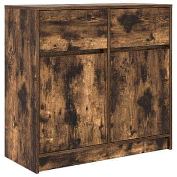 Vidaxl Komoda s predalom dimljeni hrast 80x34x76 cm inženirski les