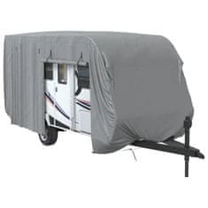 Vidaxl Prevleka za prikolico siva 670x250x220 cm netkana tkanina