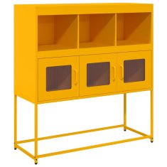 Vidaxl Komoda gorčično rumena 100,5x39x107 cm hladno valjano jeklo