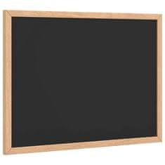 Vidaxl Kredna tabla z okvirjem iz masivnega borovega lesa črna 40x30cm