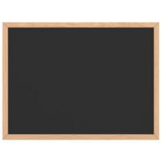 Vidaxl Kredna tabla z okvirjem iz masivnega borovega lesa črna 40x30cm