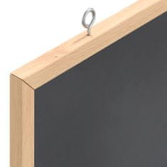 Vidaxl Kredna tabla z okvirjem iz masivnega borovega lesa črna 40x30cm