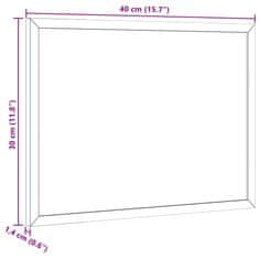 Vidaxl Kredna tabla z okvirjem iz masivnega borovega lesa črna 40x30cm