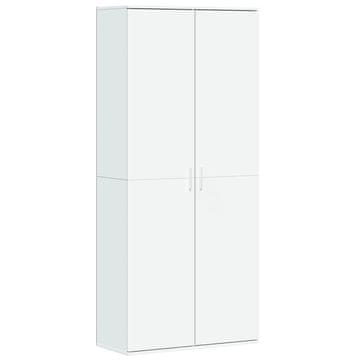 Vidaxl Visoka omara bela 80x35x180 cm inženirski les